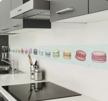 Multi-coloured macaroons border sticker - TenStickers
