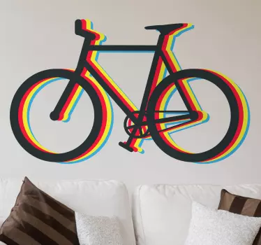 Multicolored halo bikes cycling wall sticker - TenStickers