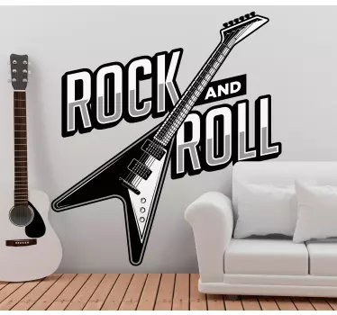 Music wall sticker electric guitar art design - TenStickers