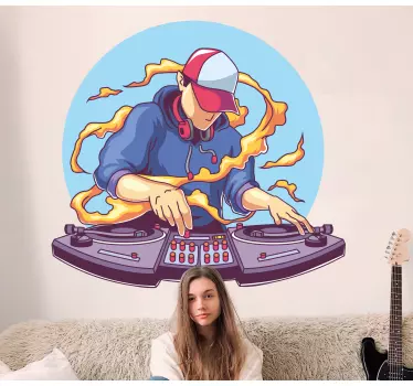 Musical sticker dynamic dj performance - TenStickers
