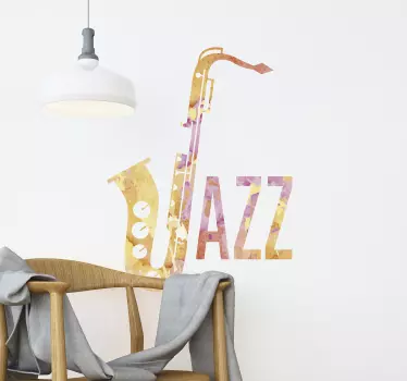 Musical sticker jazz saxophone artwork - TenStickers