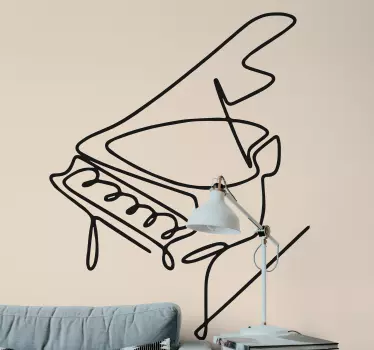 Musical sticker piano outline design - TenStickers