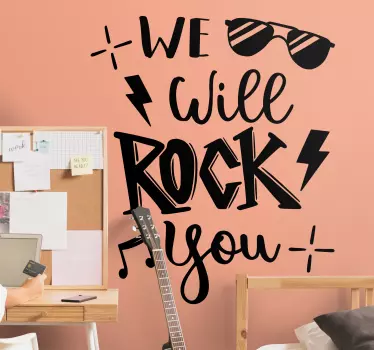 Musical sticker we will rock you - TenStickers