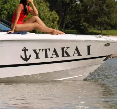 Custom name with anchor design marine decal - TenStickers