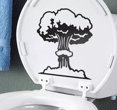 Nuclear bomb toilet sticker - TenStickers