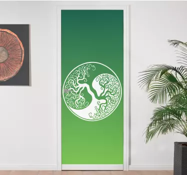 Original Yin Yang Tree of life  glass door sticker - TenStickers