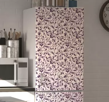 Ornamental Paisley leaf  fridge wrap decal - TenStickers