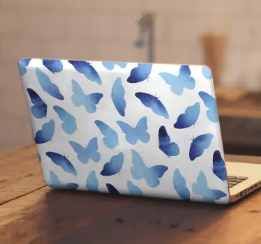 Painted butterflies laptop stickers - TenStickers