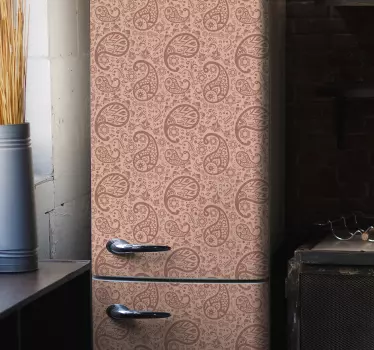 Paisley colour pattern fridge wrap decal - TenStickers