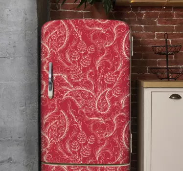 Paisley Illustration fridge wrap decal - TenStickers