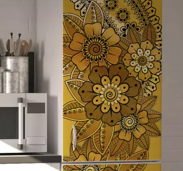 Paisley Indian style fridge wrap decal - TenStickers