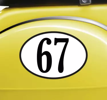 Personalised Number motorcycle decal - TenStickers