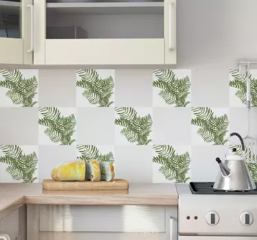 Green Plants Tile Sticker - TenStickers