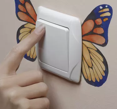 Pretty bicolor Butterflies  light switch cover sticker - TenStickers