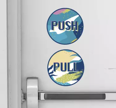 PUSH AND PULL SIGNAGE door sticker - TenStickers