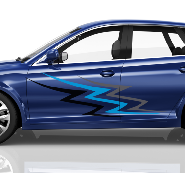 Race car blue and gray car sticker - TenStickers