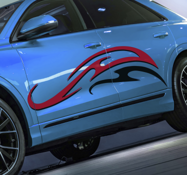 White and red racing stripes decal for car - TenStickers
