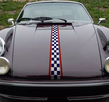 Racing flag lines car decal - TenStickers