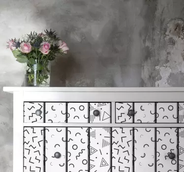 Retro geometric shapes decals for furniture - TenStickers