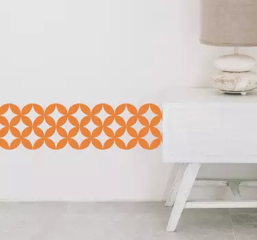 Retro geometric tile border  living room wall sticker - TenStickers
