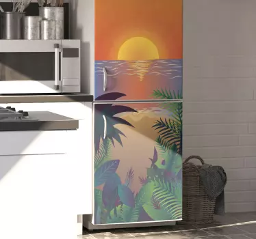 Retro Sun Bearch fridge decals - TenStickers