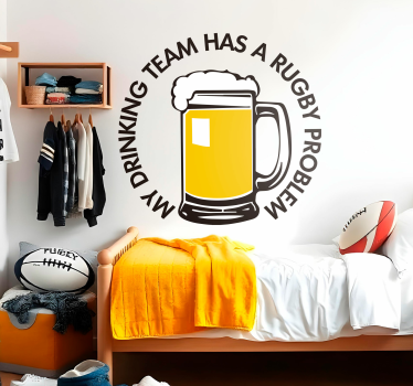 Rugby wall sticker drinking team rugby issue - TenStickers