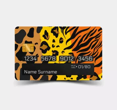 Savage animal skin credit card sticker - TenStickers