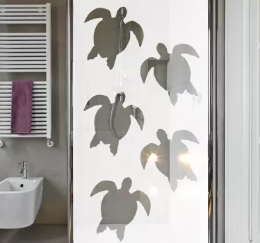Sea tortoise shower sticker - TenStickers