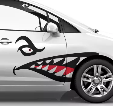 Shark teeth graphic car sticker - TenStickers