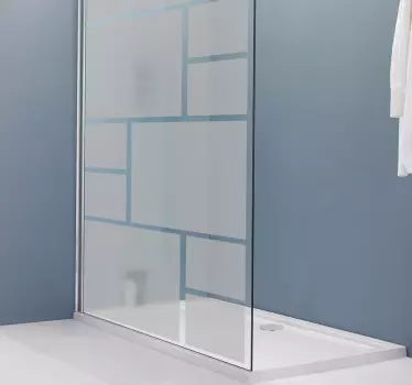 Shower screen sticker abstract block design - TenStickers