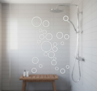 Shower screen sticker abstract floating orbs - TenStickers