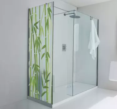 Shower screen sticker bamboo shower screen - TenStickers