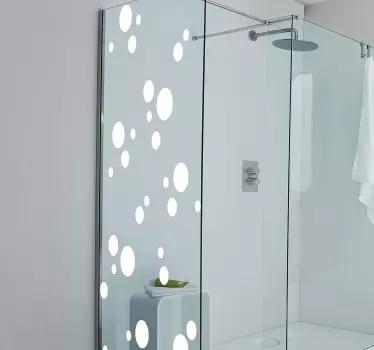 Shower screen sticker bubble motif design - TenStickers