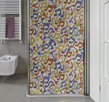 Shower screen sticker colorful musical notes - TenStickers