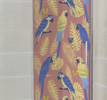 Shower screen sticker colorful parrots design - TenStickers
