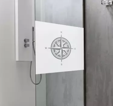 Shower screen sticker compass direction marker - TenStickers