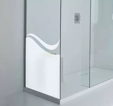 Shower screen sticker elegant curved design - TenStickers