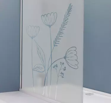 Shower screen sticker flower pattern decoration - TenStickers