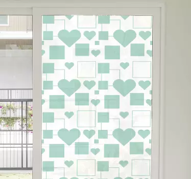 Shower screen sticker heart shape designs - TenStickers
