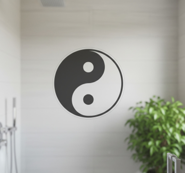 Shower screen sticker minimalist yin yang design - TenStickers