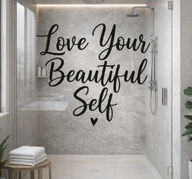 Shower screen sticker positive self-love design - TenStickers