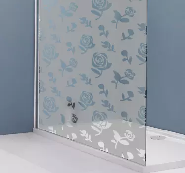 Shower screen sticker rose pattern glass - TenStickers