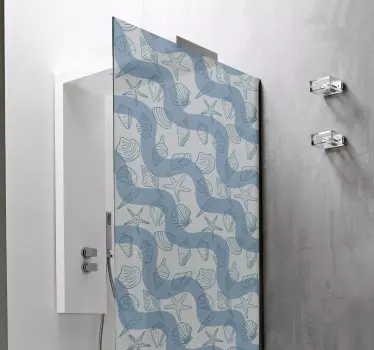 Shower screen sticker seashell patterns - TenStickers