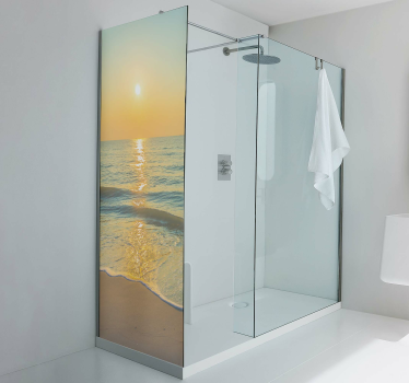 Shower screen sticker serene ocean sunset - TenStickers