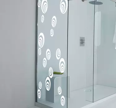 Shower screen sticker whimsical spiral designs - TenStickers