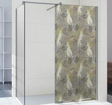 Shower screen sticker with elegant bird designs - TenStickers