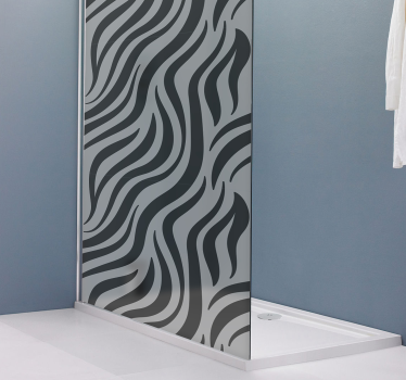 Shower screen sticker with wavy pattern design - TenStickers