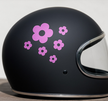 Simple flowers design with name motorcycle decals - TenStickers