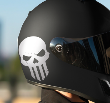 Skull helmet design motorcycle decals - TenStickers