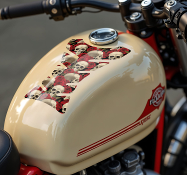 Skulls and roses motorcycle decals - TenStickers